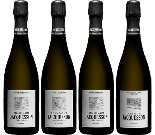Champagne Jacquesson – Geschenkset (3 x Avize Champ Cain, 1 x Ay Vauzelle Terme NM) – Champagner